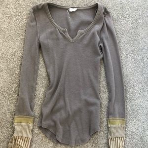 Free people Henley with patched sleeves in XS